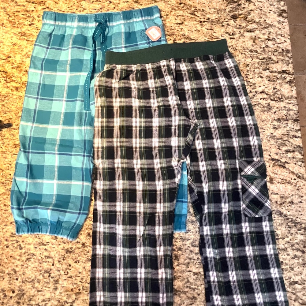 2 Pair of Soft Flannel Capri PJ Bottoms  Sz M.     One is NWT, one light wear.